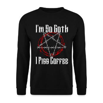 Satan Beelzebub Devil Gothic Pentagram Mystical - Unisex Sweatshirt - black - Front - Alina (178cm) & Michal (187cm)