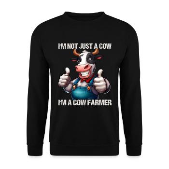 Farmer Cow - Unisex Sweatshirt - black - Front - Alina (178cm) & Michal (187cm)