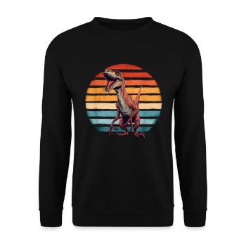 Velociraptor Dinosaur Dino Paleontologist - Unisex Sweatshirt - black - Front - Alina (178cm) & Michal (187cm)