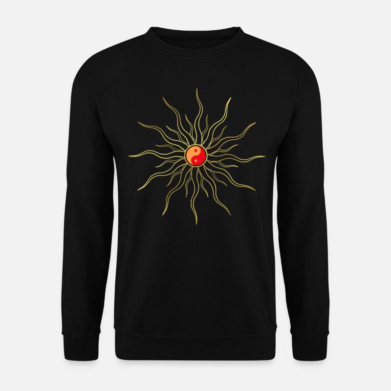 Sonne - Yin Yang - hl. Geometrie - Sonnenstrahlen - Unisex Pullover - Schwarz