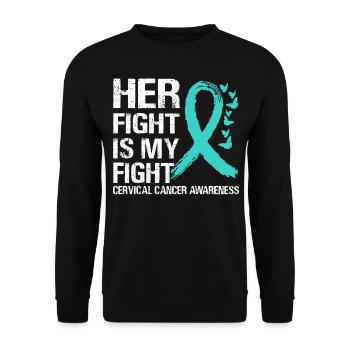 Votre combat est contre le cancer du col de l’utérus - Sweat-shirt Unisexe - noir - Devant - Alina (178cm) & Michal (187cm)