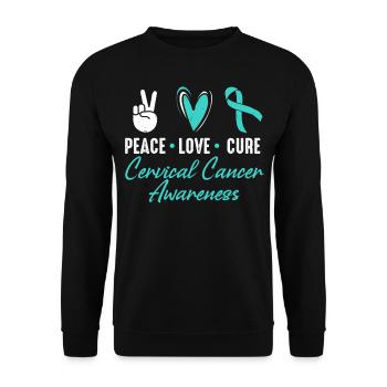 Mois de sensibilisation à Peace Love Cure pour - Sweat-shirt Unisexe - noir - Devant - Alina (178cm) & Michal (187cm)