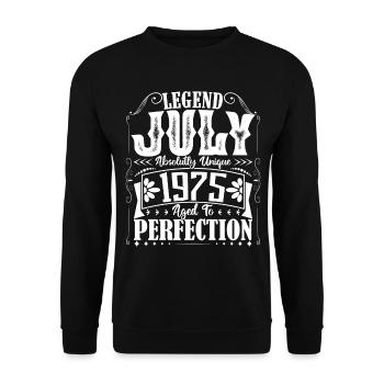 July 1975. Birthday gift July 1975. - Unisex Sweatshirt - black - Front - Alina (178cm) & Michal (187cm)
