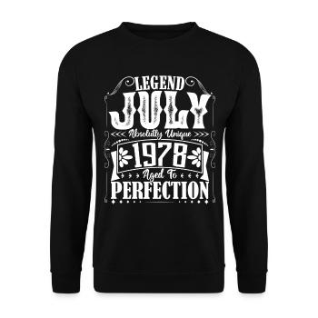 July 1978. Birthday gift July 1978. - Unisex Sweatshirt - black - Front - Alina (178cm) & Michal (187cm)