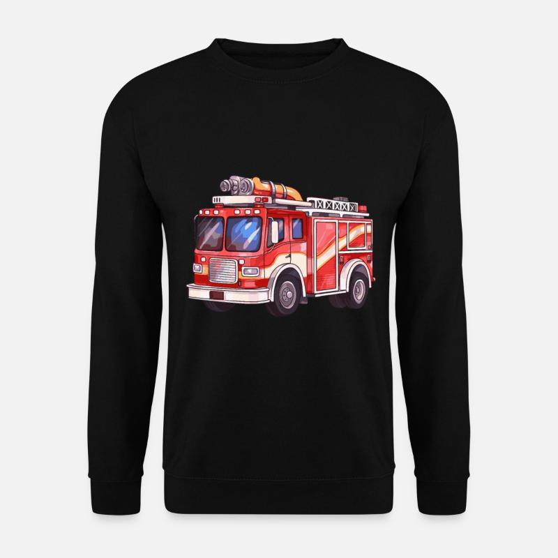 Cooles Feuerwehrauto Löschfahrzeug der Feuerwehr - Unisex Pullover - Schwarz