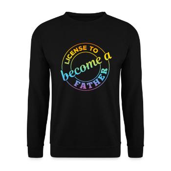 Drôle de fête des pères - Licence pour devenir père - Sweat-shirt Unisexe - noir - Devant - Alina (178cm) & Michal (187cm)