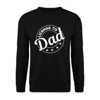 Licence à papa - Fête des pères Drôle Fête des pères I - Sweat-shirt Unisexe - noir - Devant - Alina (178cm) & Michal (187cm)