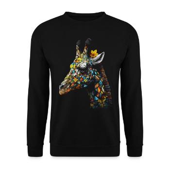 Giraffe Animal Africa Gift Animal Lover Zoo - Unisex Sweatshirt - black - Front - Alina (178cm) & Michal (187cm)