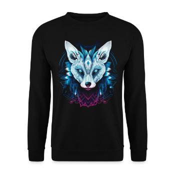 Fuchs Tierliebhaber Geschenk Wildtier Tier Motiv - Unisex Pullover - Schwarz - Vorne - Alina (178cm) & Michal (187cm)