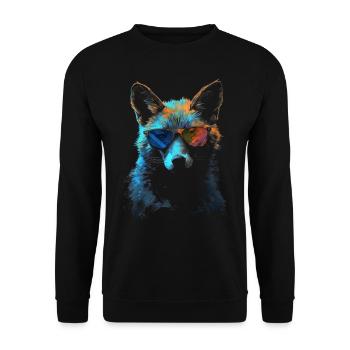 Fuchs Tierliebhaber Geschenk Wildtier Tier Motiv - Unisex Pullover - Schwarz - Vorne - Alina (178cm) & Michal (187cm)