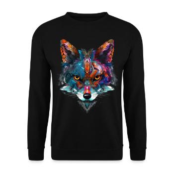 Fuchs Tierliebhaber Geschenk Wildtier Tier Motiv - Unisex Pullover - Schwarz - Vorne - Alina (178cm) & Michal (187cm)