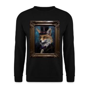 Fuchs Tierliebhaber Geschenk Wildtier Tier Motiv - Unisex Pullover - Schwarz - Vorne - Alina (178cm) & Michal (187cm)