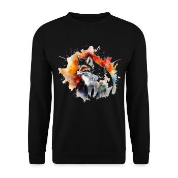 Fuchs Tierliebhaber Geschenk Wildtier Tier Motiv - Unisex Pullover - Schwarz - Vorne - Alina (178cm) & Michal (187cm)