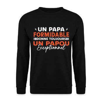 A Formidable Dad Makes an Exceptional Papuan - Unisex Sweatshirt - black - Front - Alina (178cm) & Michal (187cm)