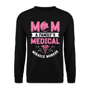 Infirmière Fête des mères Maman Infirmière - Sweat-shirt Unisexe - noir - Devant - Alina (178cm) & Michal (187cm)