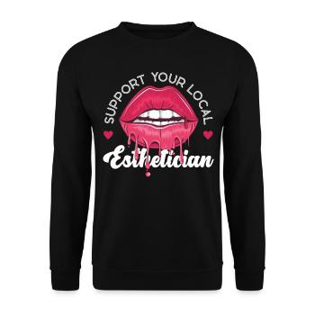 Cute Licensed Esthetician Skincare - Unisex Pullover - Schwarz - Vorne - Alina (178cm) & Michal (187cm)