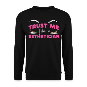 Cute Licensed Esthetician Skincare - Unisex Pullover - Schwarz - Vorne - Alina (178cm) & Michal (187cm)