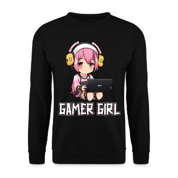Gaming Console PC Gamer Girl Gamer Girl - Unisex Sweatshirt - black - Front - Alina (178cm) & Michal (187cm)
