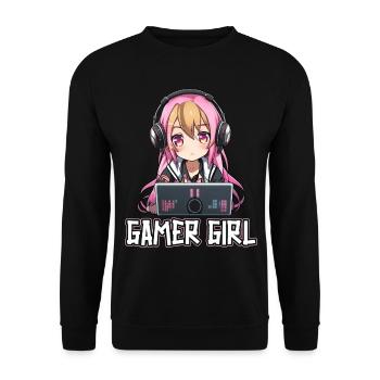 Gaming Console PC Gamer Girl Gamer Girl - Unisex Sweatshirt - black - Front - Alina (178cm) & Michal (187cm)
