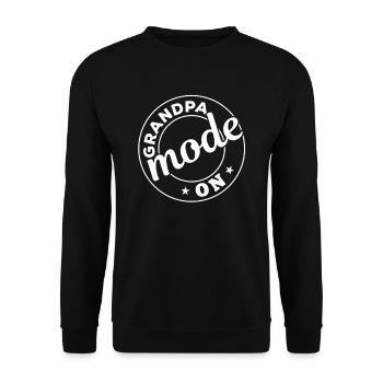 Grandpa Mode On - Grandpa Father's Day Ideas - Unisex Sweatshirt - black - Front - Alina (178cm) & Michal (187cm)