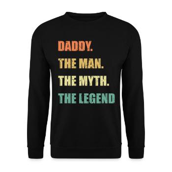 Idées de fête des pères - Papa. L’homme. Le mythe. Le - Sweat-shirt Unisexe - noir - Devant - Alina (178cm) & Michal (187cm)