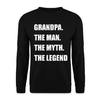 Papi. L’homme. Le mythe. La légende - Grand-père D - Sweat-shirt Unisexe - noir - Devant - Alina (178cm) & Michal (187cm)