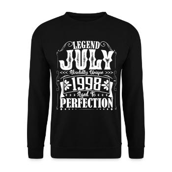 July 1998. Birthday present July 1998. - Unisex Sweatshirt - black - Front - Alina (178cm) & Michal (187cm)