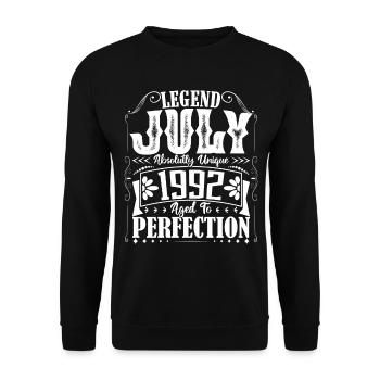 July 1992. Birthday gift July 1992. - Unisex Sweatshirt - black - Front - Alina (178cm) & Michal (187cm)