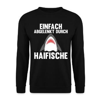 Fische Haifisch - Unisex Pullover - Schwarz - Vorne - Alina (178cm) & Michal (187cm)