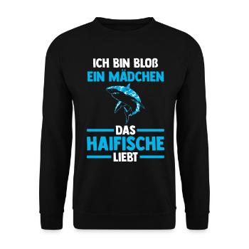Fische Haifisch - Unisex Pullover - Schwarz - Vorne - Alina (178cm) & Michal (187cm)