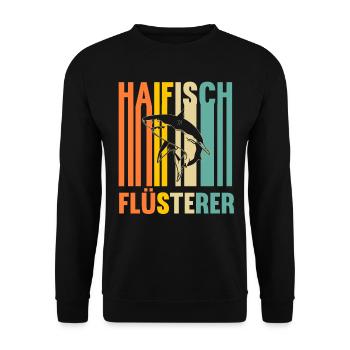 Fische Haifisch - Unisex Pullover - Schwarz - Vorne - Alina (178cm) & Michal (187cm)