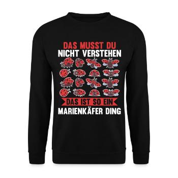 Marienkäfer - Unisex Pullover - Schwarz - Vorne - Alina (178cm) & Michal (187cm)