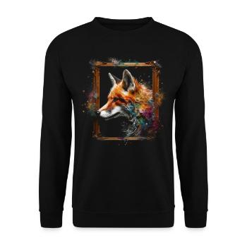 Renard Amoureux des Animaux Cadeau Faune Motif Animalier - Sweat-shirt Unisexe - noir - Devant - Alina (178cm) & Michal (187cm)
