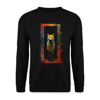 Fox Animal Lover Gift Motif animal sauvage - Sweat-shirt Unisexe - noir - Devant - Alina (178cm) & Michal (187cm)