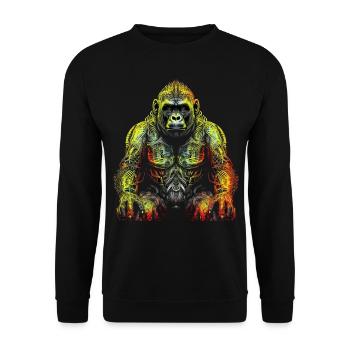 Gorille Animal Singe Zoo Motif Animal Lover - Sweat-shirt Unisexe - noir - Devant - Alina (178cm) & Michal (187cm)