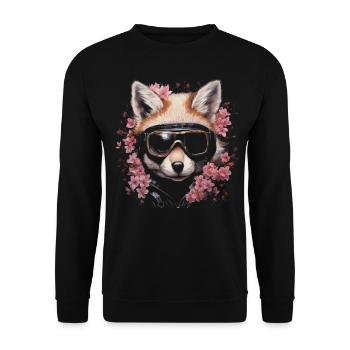Fox Animal Lover Gift Wildlife Animal Motif - Unisex Sweatshirt - black - Front - Alina (178cm) & Michal (187cm)