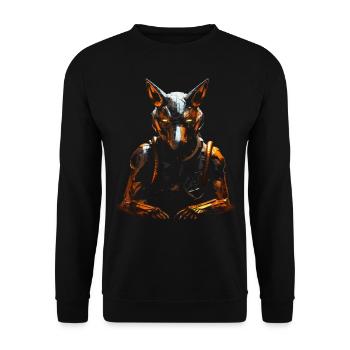 Fuchs Tierliebhaber Geschenk Wildtier Tier Motiv - Unisex Pullover - Schwarz - Vorne - Alina (178cm) & Michal (187cm)