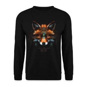 Fuchs Tierliebhaber Geschenk Wildtier Tier Motiv - Unisex Pullover - Schwarz - Vorne - Alina (178cm) & Michal (187cm)