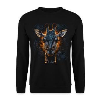 Giraffe Animal Africa Gift Animal Lover Zoo - Unisex Sweatshirt - black - Front - Alina (178cm) & Michal (187cm)