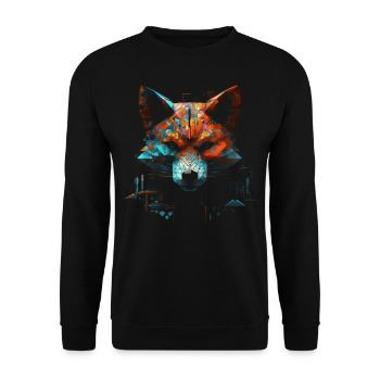 Fuchs Tierliebhaber Geschenk Wildtier Tier Motiv - Unisex Pullover - Schwarz - Vorne - Alina (178cm) & Michal (187cm)