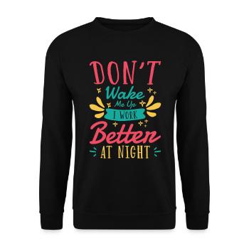 Night Shift Worker Graveyard Duty - Unisex Sweatshirt - black - Front - Alina (178cm) & Michal (187cm)