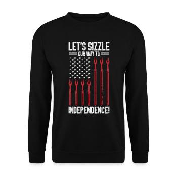Barbecue de l’indépendance des États-Unis Drapeau américain - Sweat-shirt Unisexe - noir - Devant - Alina (178cm) & Michal (187cm)