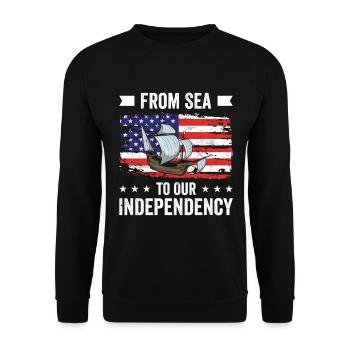 USA Independence Military Heroes Soldier Freedom - Unisex Sweatshirt - black - Front - Alina (178cm) & Michal (187cm)
