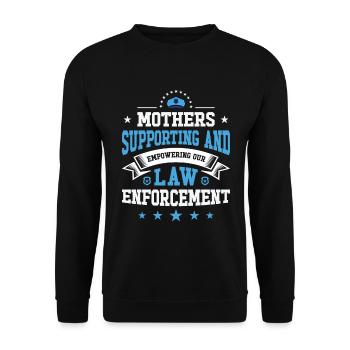Police Mothers Day Cop Officer Law Enforcement - Unisex Sweatshirt - black - Front - Alina (178cm) & Michal (187cm)