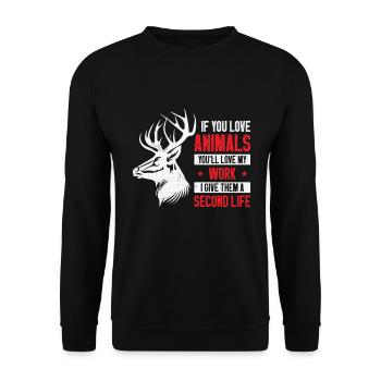 Taxidermiste Remplissage d’assemblage de taxidermie - Sweat-shirt Unisexe - noir - Devant - Alina (178cm) & Michal (187cm)