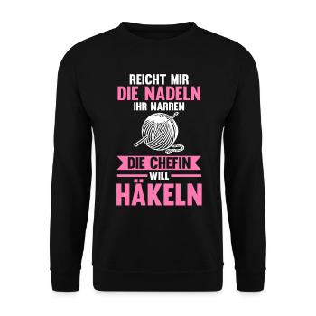 Stricken Nähen Häkeln - Unisex Pullover - Schwarz - Vorne - Alina (178cm) & Michal (187cm)