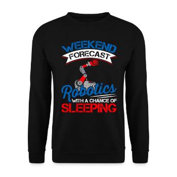 Wochenend-prognose Robotik-liebhaber - Unisex Pullover - Schwarz - Vorne - Alina (178cm) & Michal (187cm)