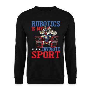 Amateur de robotique ingénieur robot sportif préféré - Sweat-shirt Unisexe - noir - Devant - Alina (178cm) & Michal (187cm)