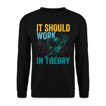 Amateurs de robotique Cela devrait être en théorie - Sweat-shirt Unisexe - noir - Devant - Alina (178cm) & Michal (187cm)