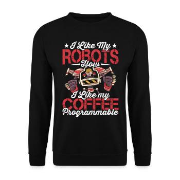 Comment les robots robotiques amateurs de café - Sweat-shirt Unisexe - noir - Devant - Alina (178cm) & Michal (187cm)